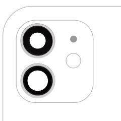 Back Camera Lens With Bracket & Bezel For iPhone 12 / 12 Mini (Aftermarket Plus) (White)