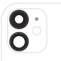 Back Camera Lens With Bracket  & Bezel Compatible For iPhone  11 ( 2 Piece) (Aftermarket Plus) (Black)