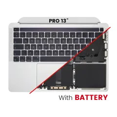Top Case Assembly With Battery And Keyboard Compatible For MacBook Pro 13" (A2338 / Late 2020) (Silver) (UK Keyboard)