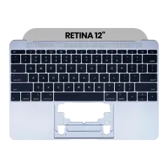 Top Case With Keyboard And Microphone Compatible For MacBook Retina 12" (A1534 / Early 2015) (US English) (Used OEM Pull: Grade New) (Space Gray)