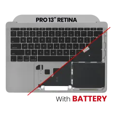 Top Case Assembly With Battery And Keyboard For MacBook Pro 13" A1708 (2016) (US Keyboard) (Used OEM Pull: Grade New) (Space Gray)