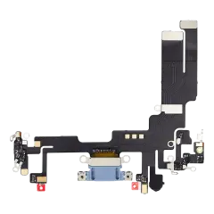 Charging Port Flex Cable For iPhone 14 (Used OEM Pull) (Blue)