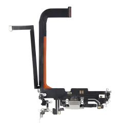 Charging Port Flex Cable Compatible For iPhone 13 Pro Max (Aftermarket Plus) (Silver)