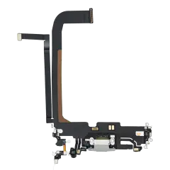 Charging Port Flex Cable Compatible For iPhone 13 Pro Max (Premium) (Silver)