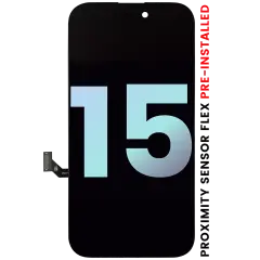 OLED Assembly With Proximity Sensor Flex Pre-Installed Compatible For iPhone 15 (Service Pack)