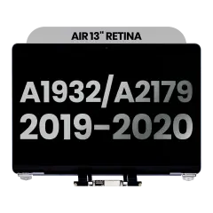 Complete LCD Display Assembly For MacBook Air 13" A1932 (2019) / A2179 (2020) (Used OEM Pull: Grade A) (Space Gray)