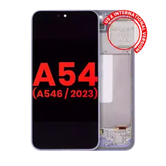 OLED Assembly With Frame For Samsung Galaxy A54 5G (A546 / 2023) (US & International Version) (Aftermarket Plus) (Violet)