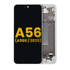 OLED Assembly With Frame Compatible For Samsung Galaxy A56 5G (A566 / 2025) (Refurbished) (Lightgray)