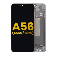 OLED Assembly With Frame Compatible For Samsung Galaxy A56 5G (A566 / 2025) (Refurbished) (Graphite)