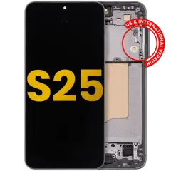 OLED Assembly With Frame For Samsung Galaxy S25 5G (US & International) (Refurbished) (Silver Shadow)