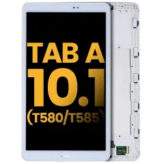 LCD Assembly With Frame Compatible For Samsung Tab A (10.1" / 2016) (T580 / T585) (Refurbished) (White)