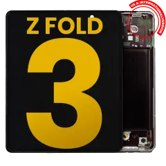 Inner OLED Assembly With Frame Compatible For Samsung Galaxy Z Fold 3 5G (US & International) (Refurbished) (Phantom Black)