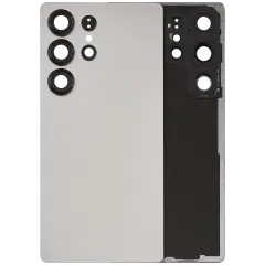 Back Cover Glass With Camera Lens For Samsung Galaxy S25 Ultra 5G (No Logo) (Aftermarket Plus) (Titanium White Silver)