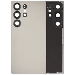 Back Cover Glass With Camera Lens For Samsung Galaxy S25 Ultra 5G (No Logo) (Aftermarket Plus) (Titanium Gray)