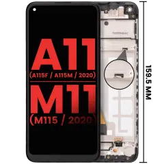 LCD Assembly With Frame For Samsung Galaxy A11 (A115F/  A115M / 2020) /  M11 (M115 /2020) (International Version) (Aftermarket Plus) (All Colors)