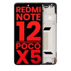 OLED Assembly With Frame For Xiaomi Redmi Note 12 5G / Poco X5 (Aftermarket Plus) (All Colors)