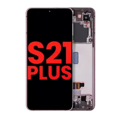 OLED Assembly With Frame Compatible For Samsung Galaxy S21 Plus 5G (Aftermarket Plus) (Phantom Violet / Pink / Gold)