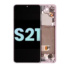 OLED Assembly With Frame Compatible For Samsung Galaxy S21 5G (Service Pack) (Phantom Pink)