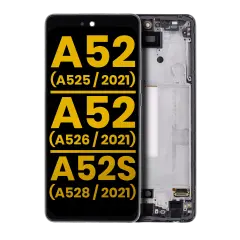OLED Assembly With Frame Compatible For Samsung Galaxy A52 4G (A525 / 2021) / A52 5G (A526 / 2021) / A52S 5G (A528 / 2021) (Refurbished) (Awesome White)