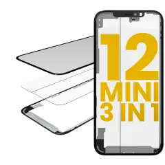 3 in 1 (Glass With OCA Pre-Installed + Frame) For iPhone 12 Mini (OCA Master)