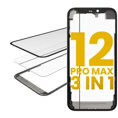 3 in 1  (Glass With OCA Pre-Installed + Frame) For iPhone 12 Pro Max (OCA Master)