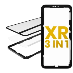 3 in 1 (Glass With OCA Pre-Installed + Frame)  For iPhone XR  (OCA Master) (2 Pack)