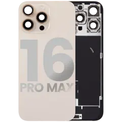Back Glass w/ MagSafe Magnet & NFC & Flashlight Flex For iPhone 16 Pro Max (Used OEM Pull: Grade C) (Desert Titanium)