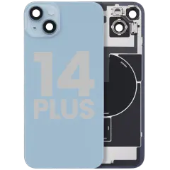 Back Glass w/ MagSafe Magnet & NFC & Flashlight Flex For iPhone 14 Plus (Quality - OEM Pull C) (Blue)