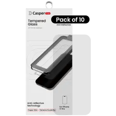 Casper Snap Tempered Glass Compatible For iPhone 17 Pro (10 Pack) (AR Clear)