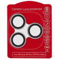 Casper Camera Lens Protector Compatible For iPhone 15 Pro / 15 Pro Max (Silver) (Clear)