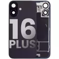 Back Glass With Steel Plate With Wireless NFC Charging MagSafe Magnet & Flashlight Flex Compatible For iPhone 16 Plus (Used OEM Pull: Grade A) (Black)