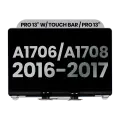 Complete LCD Display Assembly For MacBook Pro 13" A1706 / A1708 (2016-2017) (Used OEM Pull: Grade A) (Space Gray)