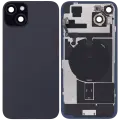 Back Glass w/ MagSafe Magnet & NFC & Flashlight Flex For iPhone 15 Plus (Quality - OEM Pull C) (Black)