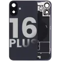 Back Glass w/ MagSafe Magnet & NFC & Flashlight Flex For iPhone 16 Plus (Quality - OEM Pull C) (Black)